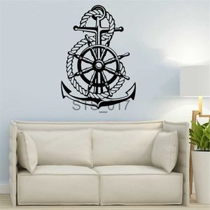 Outros adesivos decorativos Ocean Sea Style Steering Ship Anchor Sailor Vinyl Home Decor Room Living Art Mural Home Decor Wall Sticker x0712