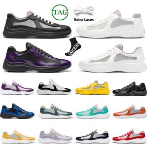 2023 Men Top Brand Brand Americas Cup Sneakers Designer Men Men Calf кожаная черно -белая красная спортивная техническая ткань легкая подошва новая мужская повседневная прогулка для ходьбы