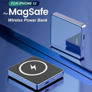 10000mAH Power Bank 15W Magsafe için Magsafe için Manyetik Kablosuz Hızlı Şarj Cihazı İPhone 12 Xiaomi Samsung PD 20W L230712