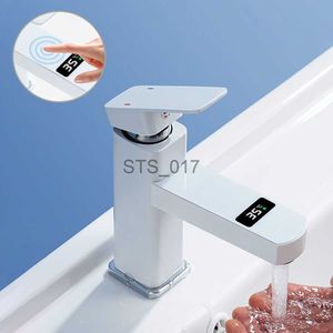Mutfak Muslukları Akıllı Sıcaklık LCD Banyo Havzası musluk lavabo musluk dokunmatik ekran pirinç güverte montaj soğuk sıcak su mikseri banyo vinç x0712