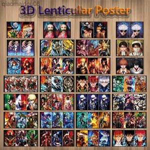 Atacado Dropshipping Anime 3D Lenticular Posters Wall Art Motion Movie Flip Mudança de imagens para decoração de quarto (sem moldura) L230704