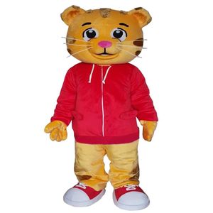 Traje de mascote inteiro daniel tiger para adulto animal vermelho grande festa de carnaval de halloween 305 v