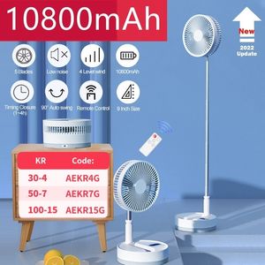 Other Home Garden P10 10800mAh Folding Portable Fan USB Remote Control Air Cooler Silent Rechargeable Wireless Floor Standing Fan for Camping Desk 230711