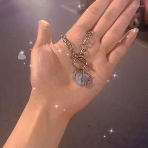 Сердечные браслеты элегантные милые бусины браслет дружба Стекло для девочек металлические украшения подарки женщины