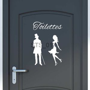 Другие декоративные наклейки французский туалетный туалетный мужчина женская дверь наклейка на дверь ванная комната ванная комната wc wc vinyl home decer x0712