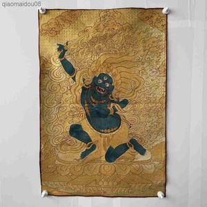 China Stickerei Seide Thangka Fengshui Reichtum „Bodhisattva Buddha“ Malerei Wandgemälde Handwerk Haushaltsdekoration#55 L230704