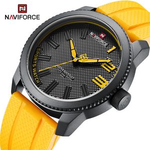 2022 Top Brand Luxury Silicone Strap Naviforce Mens смотрит на водонепроницаемые спортивные Quartz военные часы мужчины Clock Masculino