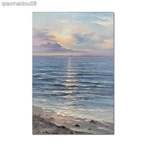 El yapımı deniz manzarası sanat resim modern oturma odası dekorasyon yağlı tabak dokulu deniz manzarası sanat resimleri duvar asma sanat eserleri l230704
