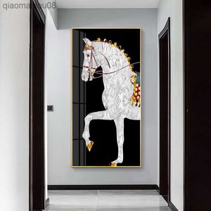 Король славы современный холст рисовать лошадь стены художественные картинки для гостиной Европы в рыцарском стиле плакаты и принты L230704
