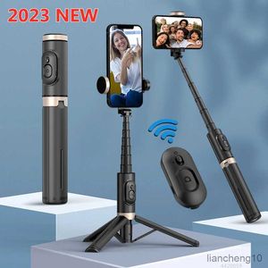 Селфи -монопод Roreta 2023 Новая Bluetooth Selfie Stick Складная беспроводная штатив с Bluetooth Monopod Live Photo для iPhone R230713