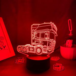 Action Toy Figures Truck Head 3D LED Neon Lava Lamps Colorful Birthday Gifts For Friends Kid Child Kawai Bedroom Decor Sell Truck Night Lights 230713