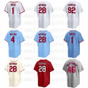 Пользовательские мужские женщины молодежь Nolan Arenado Baseball Jersey Lars Nootbaar Stan Musial Adam Wainwright Пол Голдшмидт Альберт Пухолс Молина Смит Контрерас Рубашка