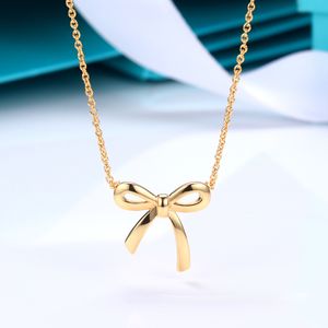 Hot sales New S925 Necklace for women Enamel T Series Necklace Bow Heart Pendant Clavicle chain Fashion Luxury Wedding Engagement Gift Designer Jewelry with Box