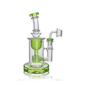 7.48inch Boğa Incycler Benzersiz Hayat Of Lifator Beher Clear Yeşil Dab Teçhizat Su Borusu 14mm Ortak Cam Bong Kase ABD Depo Perakende Sipariş Ücretsiz Kargo