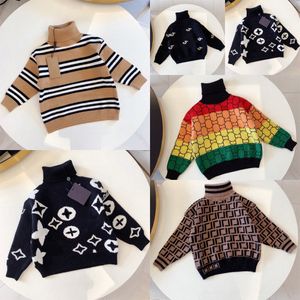 Çocuk Giysileri Sweaters Çocuk Yüksek Boyun Süvarisi Sonbahar Tasarım Markası Uzun Kollu Genç Erkek Kızlar 1592#