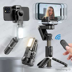 Selfie Monopods Selfie Stick Gimbal Stabilizer Face Tracking 360 Rotation with Remote Portable Tripod for iPhone 14 / Android Phone Vlog R230713