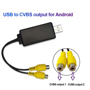 Power Cable Plug USB to Cvbs Video output Adapter RCA interface usb input 2 port vedio outbut Car Radio Accessories Android TV Player 230712