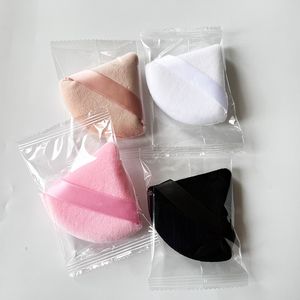 Mini üçgen toz puf yüz makyaj sünger makyajı yumuşak pamuklu yüz puf yıkanabilir kadife makyaj araçları