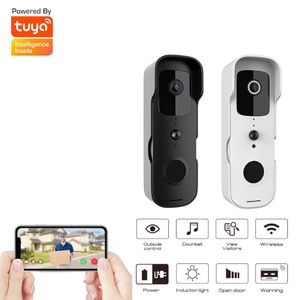 Doorbells Tuya App Smart Home Video Doorbell WiFi Outdoor Wireless Door bell Waterproof Battery Intercom Bell Phone Camera 230712