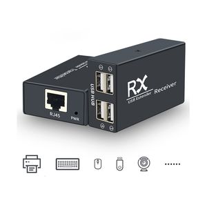 Güç Kablosu Fişi USB 120m Adaptör 4 bağlantı noktası 2 0 Hub Kedi 5e 6 Ethernet UTP Uzantısı POC RJ45 LAN Metal Verici Alıcı 230712