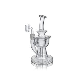 6.38inch Trophy Incycler Clear Narnah Beaker Su Boru Cam Bong Benzersiz İsviçre Matrix Malator 14mm Eklem Yağ Donanları ABD Depo Perakende Sipariş Ücretsiz Nakliye