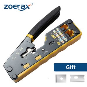 Networking Tools ZoeRax RJ45 Crimp Tool Pass Through Crimper Cutter for Cat6 Cat5 Cat5e 8P8C Modular Connector Ethernet All in one Wire 230712