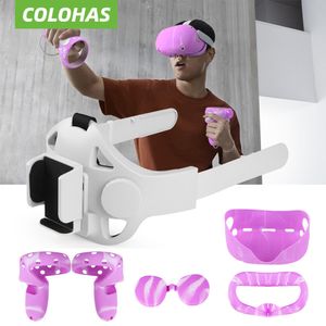 VR AR Accessorise For Oculus Quest 2 Head Strap VR Accessories Adjustable Halo Handle Grip Covers Elite 230712