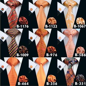 Laranja Outono Gravatas Baratas Para Homens Marca Gravata Moda Novely Active Mens Conjunto de Gravata de Alta Qualidade Acessórios de Moda Gravata Shi245E