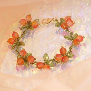 Strand Kadın Modaya Meyveli Meyvelekler Zarif Mücevher Romantik Akrilik El Zinciri Kore Müte Mücevher Vintage Bilezik