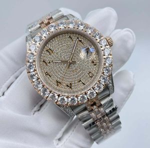 Классический мульти стиль премиум -качественный полный бурение мужские наручные часы 43 мм большие алмазные рамки сапфир светящаяся автоматическая дата ETA 2813 Mechnaical Automatic Watches Watch