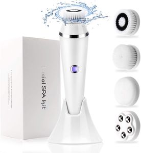 Dispositivos de cuidados faciais Beauty Electric Cleansing Brush Spa Massager Water Spin Sonic Scrubber Scrubber Skin Machine 230712