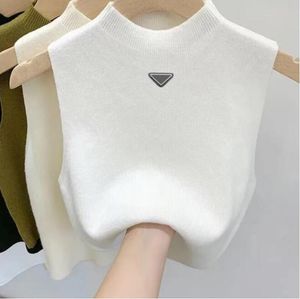 Designer womens vest t-shirt sweater Women vests Sweaters spring fall loose Letter round neck pullover knit waistcoats sleeveless vest top waistcoat jumper woman