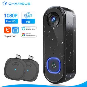 Campainhas TUYA WiFi Câmera Campainha Sem Fio 1080P Vídeo Externo Campainha AC DC Telefone IP65 Alexa Google Home Security 230712