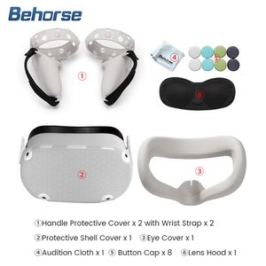 VR AR Accessorise VR Protective Cover Set Touch Controller Shell Case With Strap Handle Grip For Oculus Quest 2 Accessories 230712