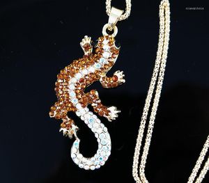 Kolye Kolyeler Kertenkele Boncuk Kazak Mücevher Kristal Kadınlar İçin Kristal Uzun kolyeler Rhinestone Zinciri Christmars Sevgililer Günü Hediyesi