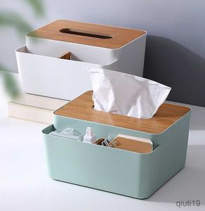 Tissue Boxes Napkins Tissue Box With Bamboo Lid Facial Tissue Storage Container Tissue Box Cover Paper Storage Holder Napkin Container Napkin Cover R230714