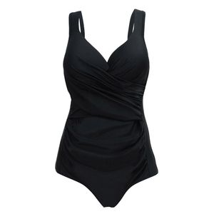 Vestidos push up maiô de uma peça feminina plus size roupa de banho sob fio sólido preto grande grandes ternos de natação beachwear fatos de banho