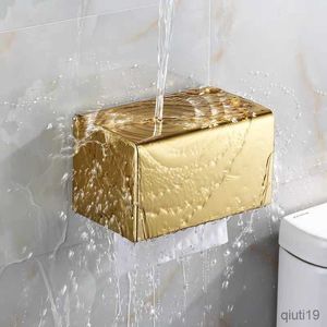 Taschentuchboxen Servietten Toilettenpapierhalter Gold Edelstahl Badezimmerzubehör Rollenpapierständer Wasserdichter Papierhandtuchhalter Schwarz Taschentuchbox R230714