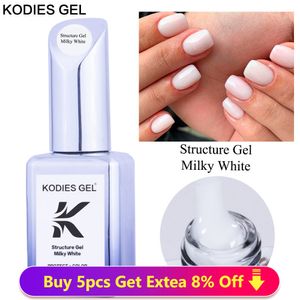 Nail Gel KODIES GEL Milky White Polish Structure Rubber Base 2 IN 1 Milk Enamel Opal Semi Transparent Primer Lak 15ml 230714