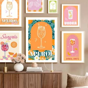 Dipinto su tela Bevanda alcolica Martini Aperitivo Gin Tequila Vodka Cocktail Wall Art Decor Poster nordici e stampa foto per soggiorno Moder Bar Decorazione w06