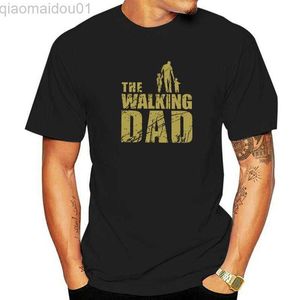 Erkek Tişörtleri Yürüyen Baba Erkekler Tişörtleri Yürüyen Ölü Baba Günü Zombi Tişört Kısa Kollu Mürettebat Boyun T-Shirts Pamuk Yaz Tops L230713