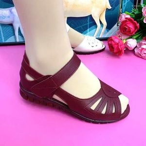 Summer Sandals Flat Women Shoes For Cu Leather Cellow Mother Mother Comfy Fashion Beach Beadwear Sandalias 9596