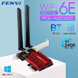 Adaptadores de rede WiFi 6E AX210 5374Mbps Tri Band 2.4G5G6Ghz Wireless PCIE Adapter Compatible Bluetooth 5.3 Network WiFi Card For PC Win 1011 230713