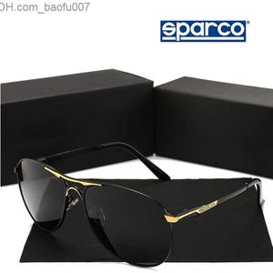 Güneş gözlükleri sparco orijinal lüks polarize güneş gözlüğü erkek ve kadın bisiklet gözlükleri için uygun marka tasarımcısı retro siyah pilot güneş gözlüğü Z230717