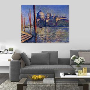 Ручные картины ручной работы Claude Monet The Grand Canal и Santa Maria Della Salute Современное искусство кухонная комната