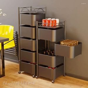 Kitchen Storage Rack Rotatable Trolley Floor Multi-layer Snack Fruit And Vegetable Basket Household