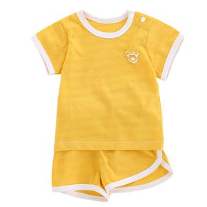 Giyim Setleri Pamuk kızlar Set Sports Boy Tişörtlü Şortlu Toddler Giysileri Babi Çocuk Kıyafet 2 PCS Pijama Seti Yaz 230714