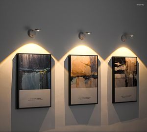 Gece Işıkları Şarj Edilebilir Oda Işığı LED Kablo içermeyen duvar aydınlatılmış resim po spot ışığı akıllı gövde sensörü