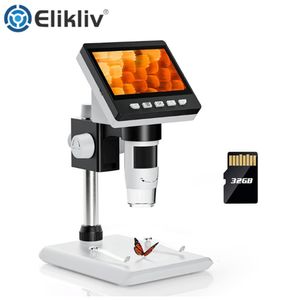 Microscope and accessories Elikliv EDM43 1000x 4.3" Digital Microscope 1080P Microscopio Digital Para Electronica 1800mAh For Coin PC Laptop Soldering Tool 230714