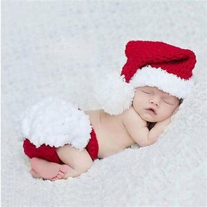 2 pezzi / set set di abbigliamento per neonati puntelli Pography baby crochet lavorato a maglia cappello e pantaloni di Natale vestito carino costume fatto a mano2785